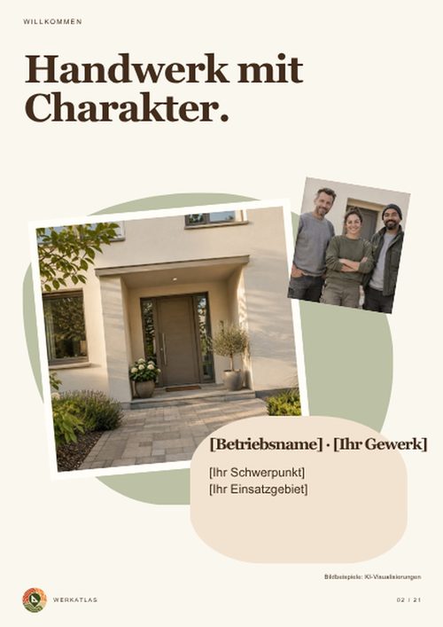 Projektmappe Handwerk, Seite 2: Willkommen