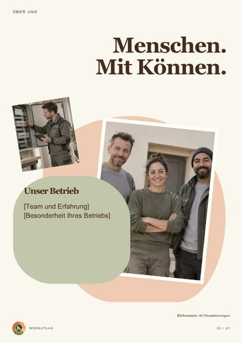 Projektmappe Handwerk, Seite 3: Über uns