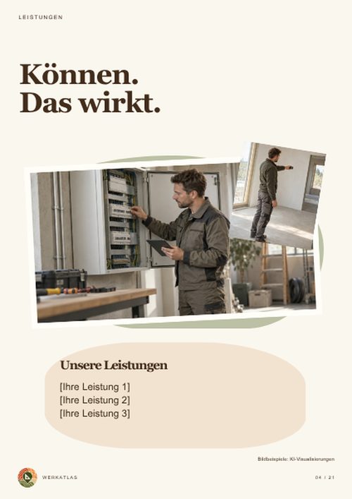 Projektmappe Handwerk, Seite 4: Leistungen