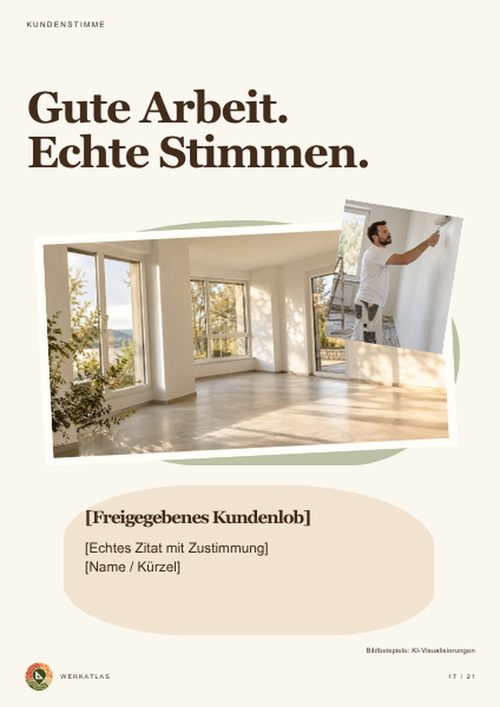 Projektmappe Handwerk, Seite 17: Kundenstimme