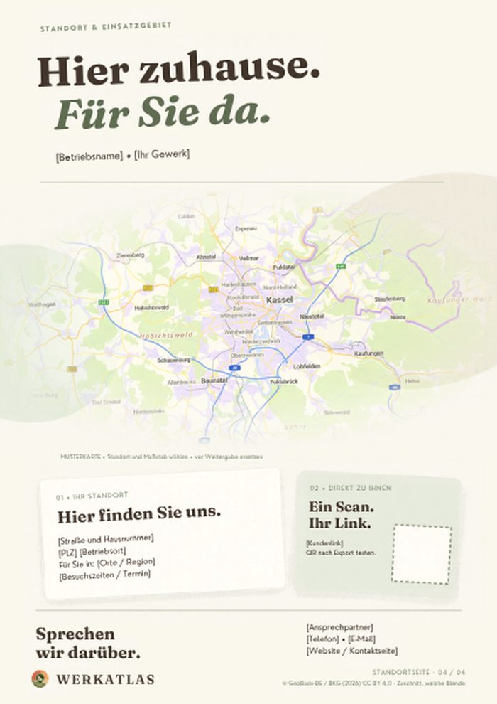 Handwerk-Mappe, Seite 4: Standort & Einsatzgebiet